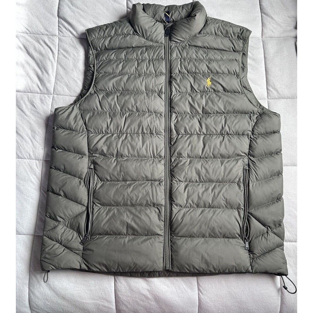 Polo Ralph Lauren Men's Green Water-Repellent Packable Puffer Vest